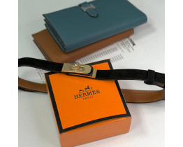  Жіночий чорний замшевий ремінь Hermes (280-1)